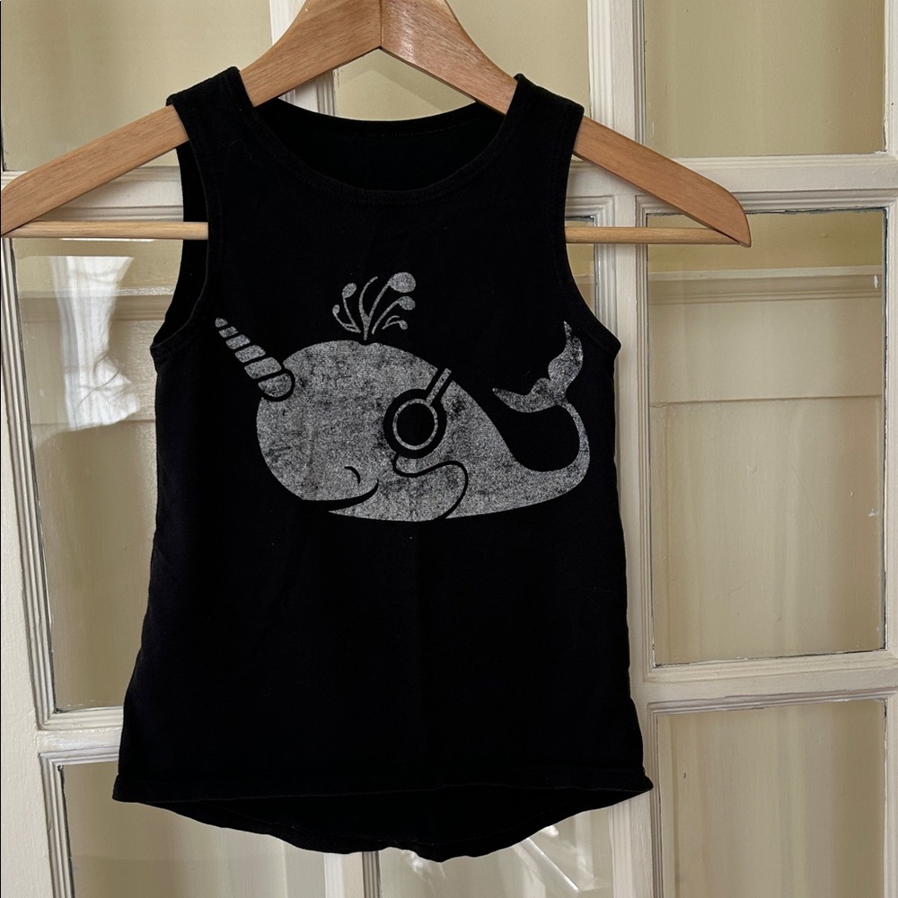 Black Narwhal Kids Tank Top